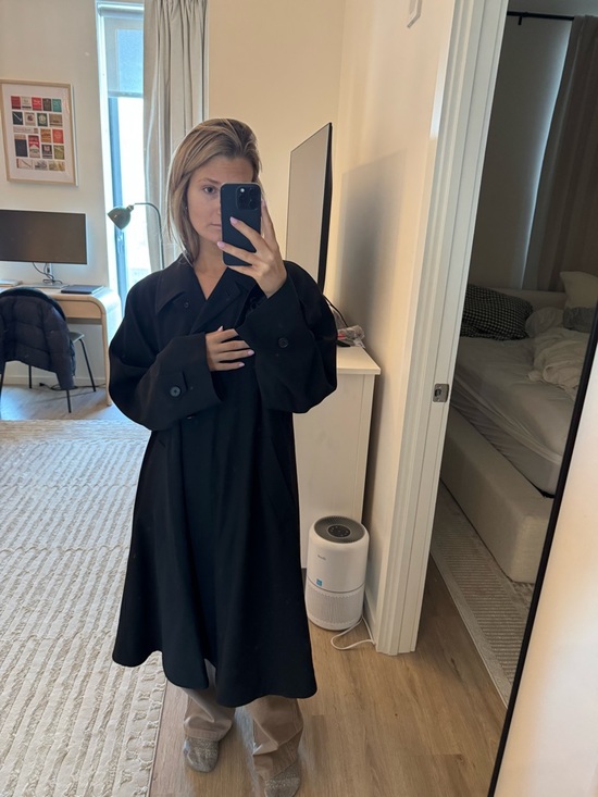 COS Jackets & Blazers - COS Black Midi Coat with Oversized Fit